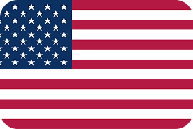 The flag of the United States with 50 stars and 13 stripes.