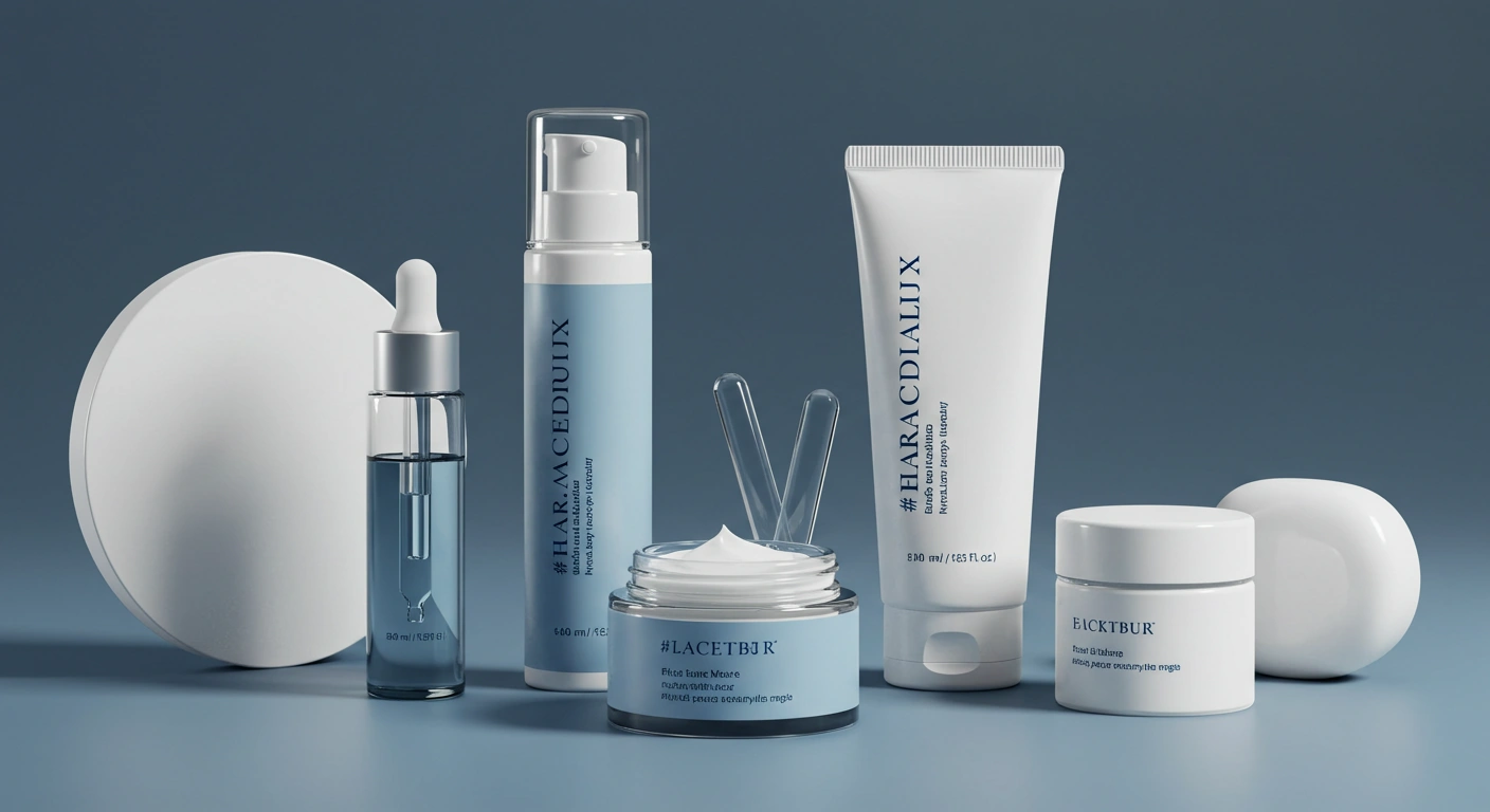 A set of elegant skincare products with a modern design.