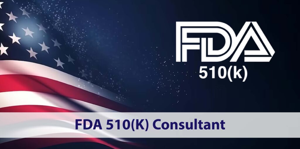 Logo of FDA 510(K) Consultants with a blue and white design.